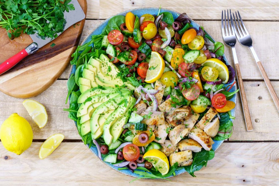 Lemon Herb Mediterranean Chicken Salad