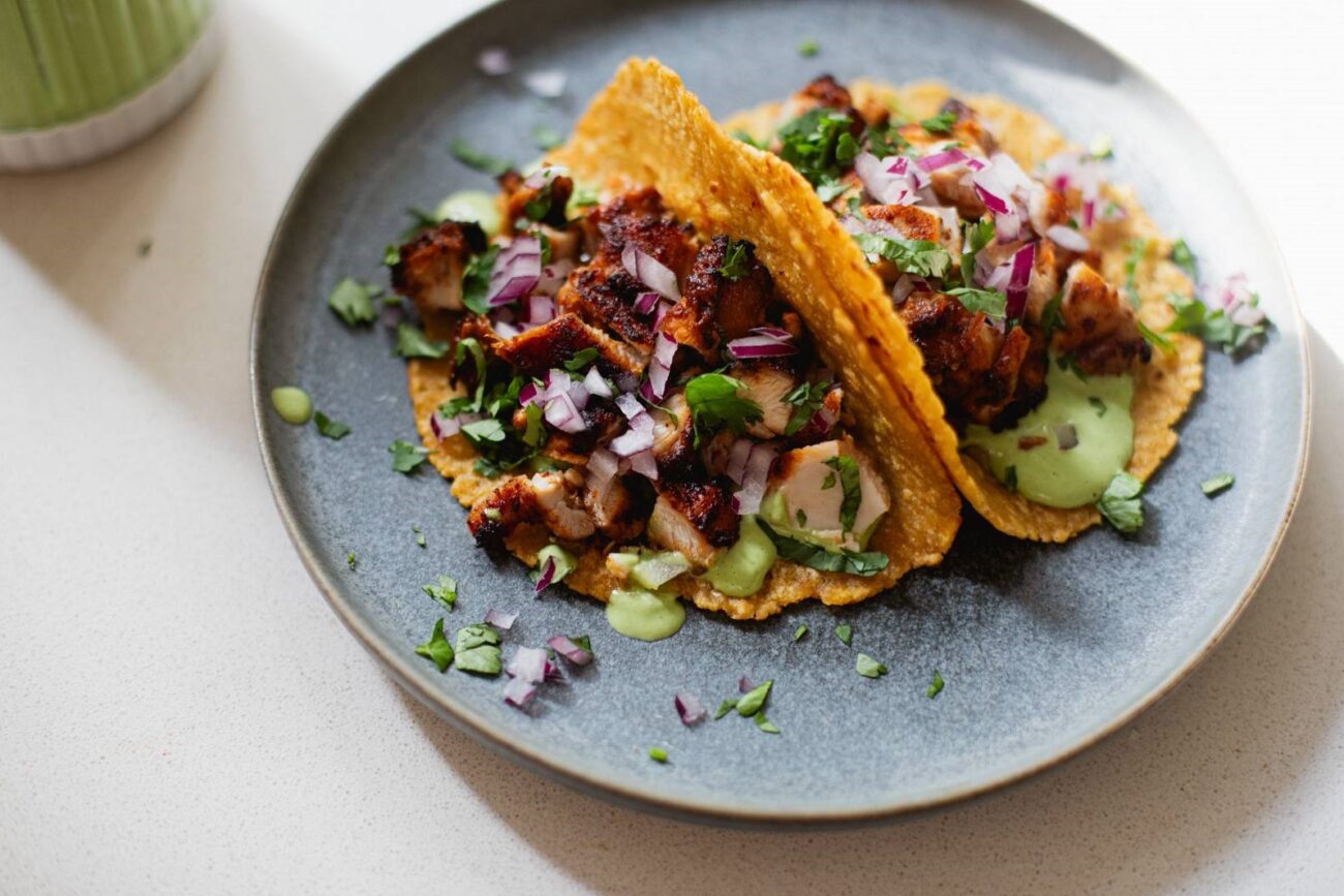 Ridiculously Good Chicken Tacos with Green Sauce