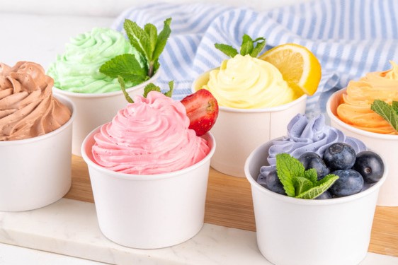 Frozen tropical fruit yogurt