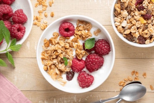 Raspberry Yogurt Cereal Bowl
