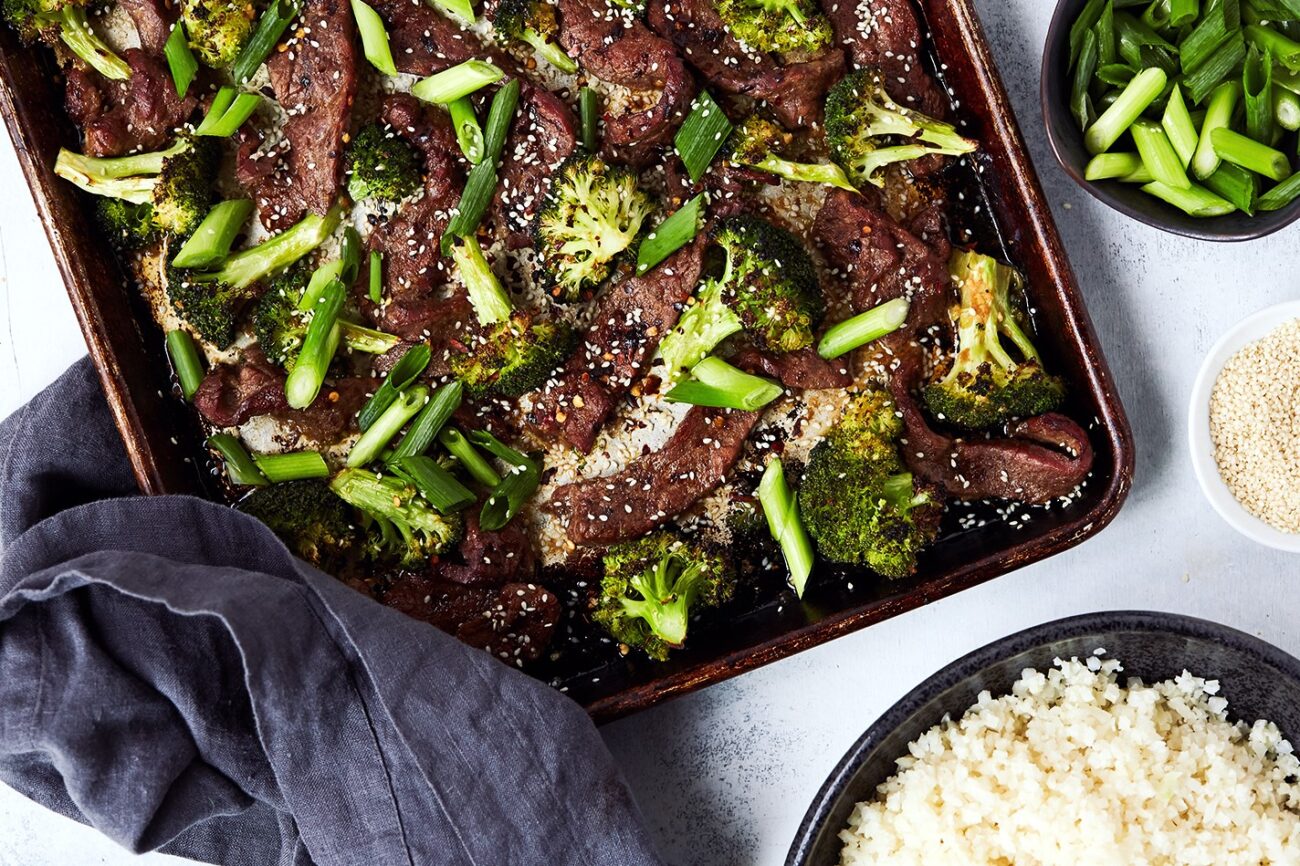 Easy Sheet Pan Keto Beef and Broccoli