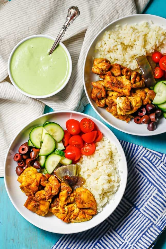 Cauliflower Veggie Bowls with Chicken