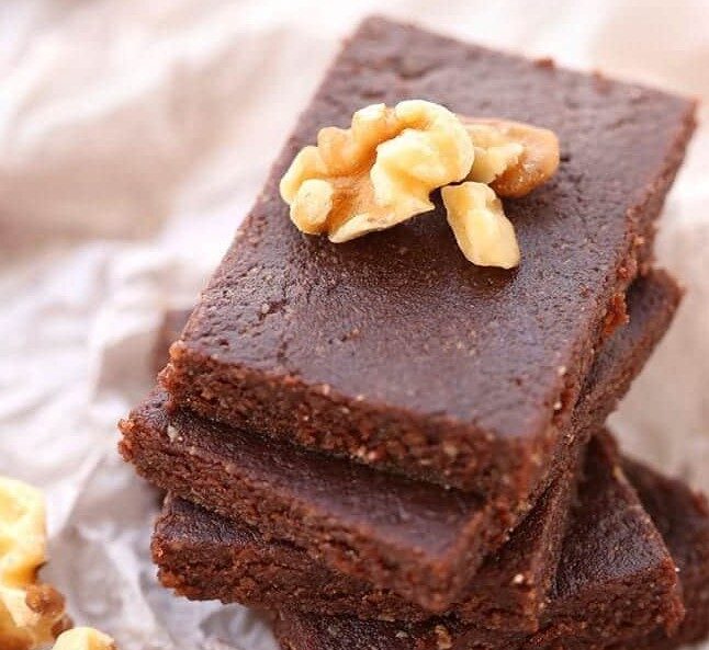 Healthy Raw Almond & Walnut Brownies