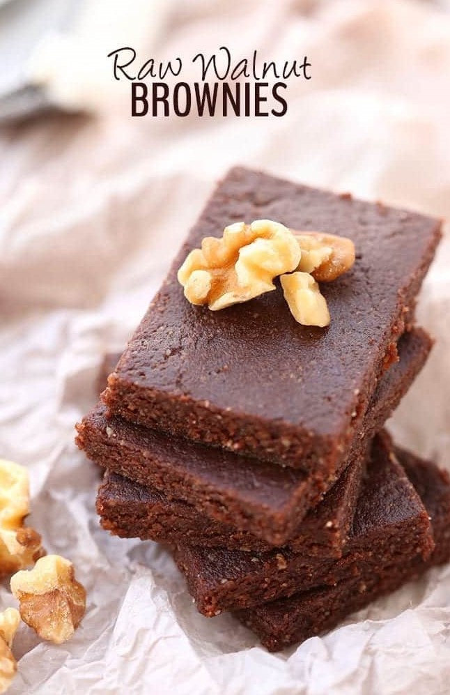 Healthy Raw Almond & Walnut Brownies